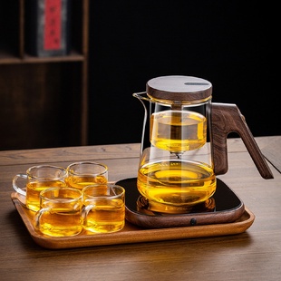 磁吸飘逸杯泡茶壶无杆一键下水高档办公茶具茶水分离杯家用冲茶器