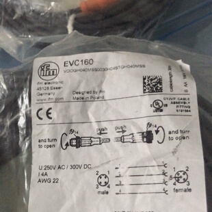 EVC160 IFM易福门M12连接线EVC003 EVC 询价