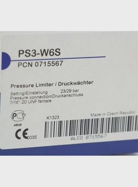 EMERSONPS3-W6SPCN0715567Pressurelimiter23/29BAR(b148)
