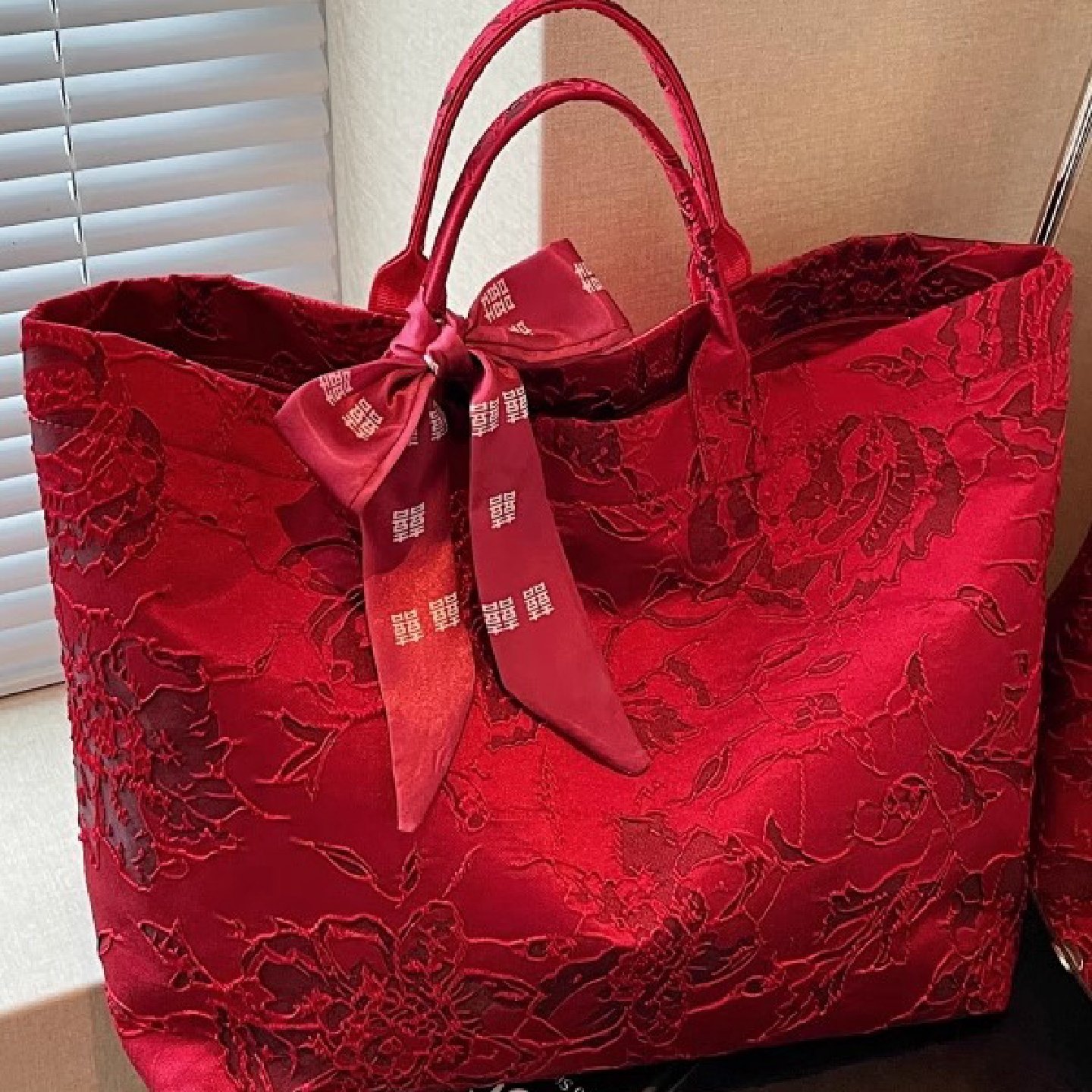 新中式红色结婚包包女大容量喜妈妈新娘手提袋国风帆布通勤托特包