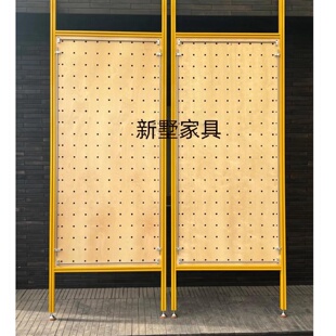 饰收纳架顶天立地展架 工业风海洋板展示架洞洞板屏风隔断置物架装