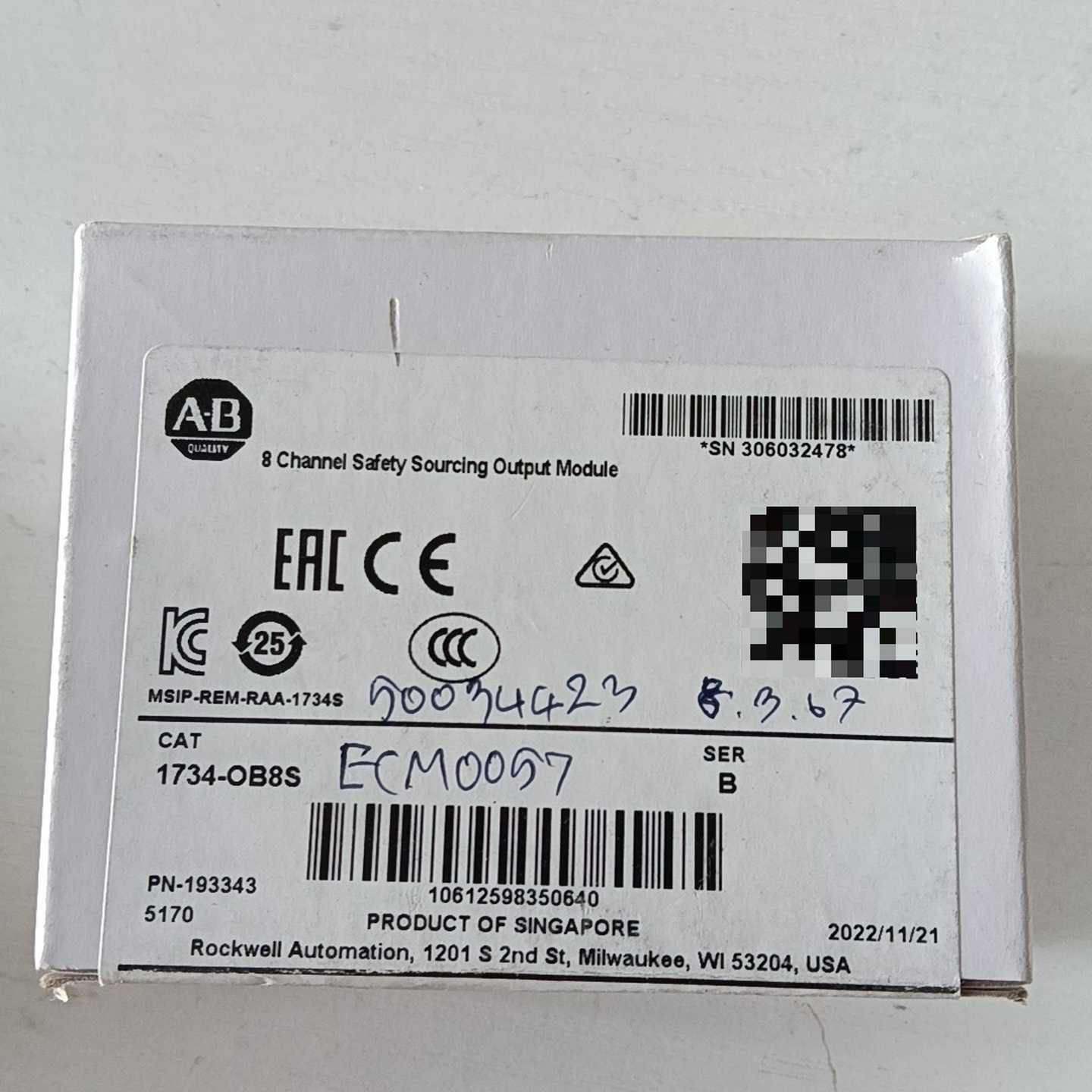 AB罗克韦尔1734-OB8S安全输出模块，全新原装正品，新