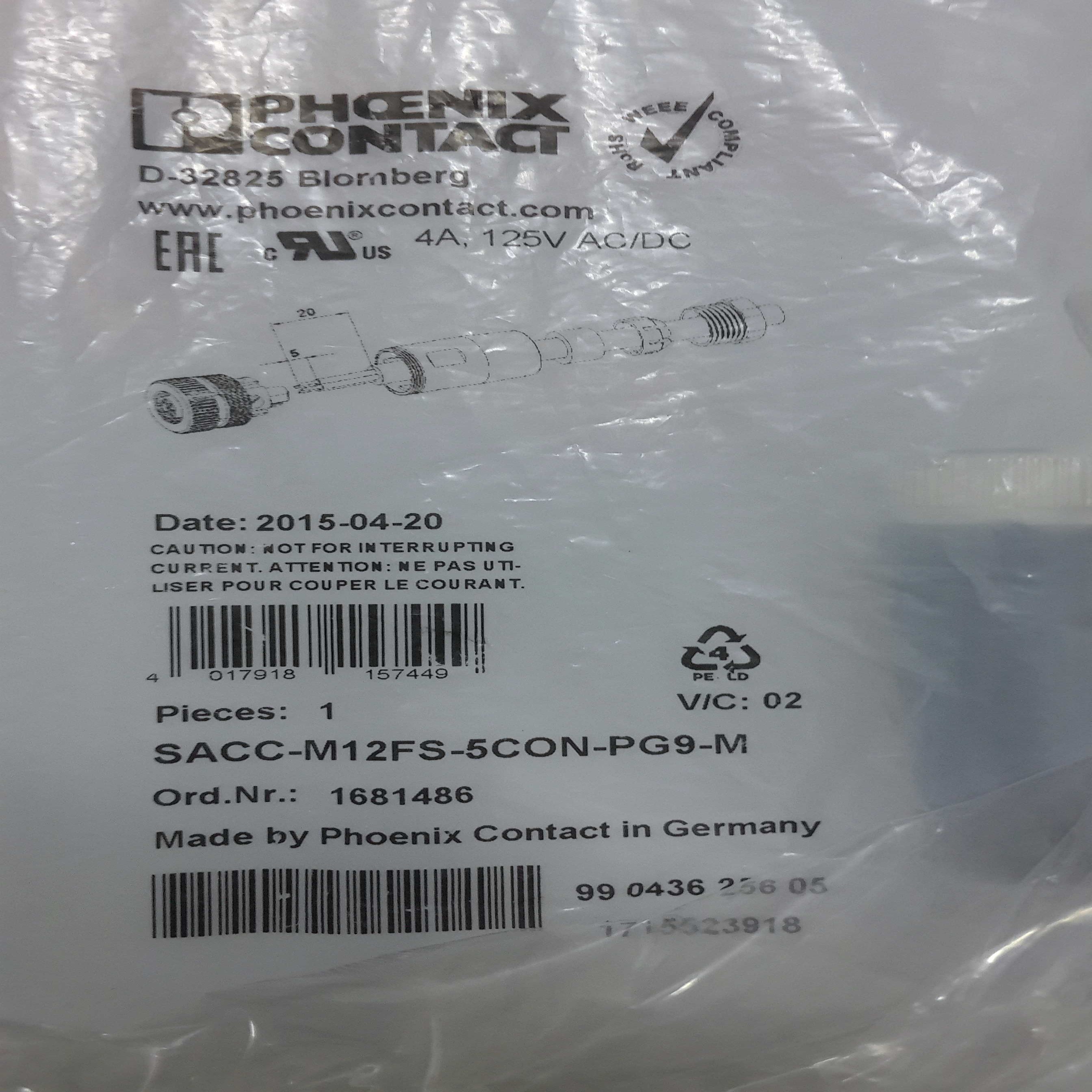 售前询价售前询价全新正品 PHOENIX CONTACT SACC-M12FS-5CON-P