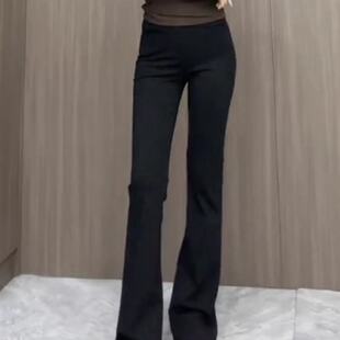 黑色裤子女2026新款春夏垂感高腰微喇裤女休闲西裤弹力显瘦喇叭裤