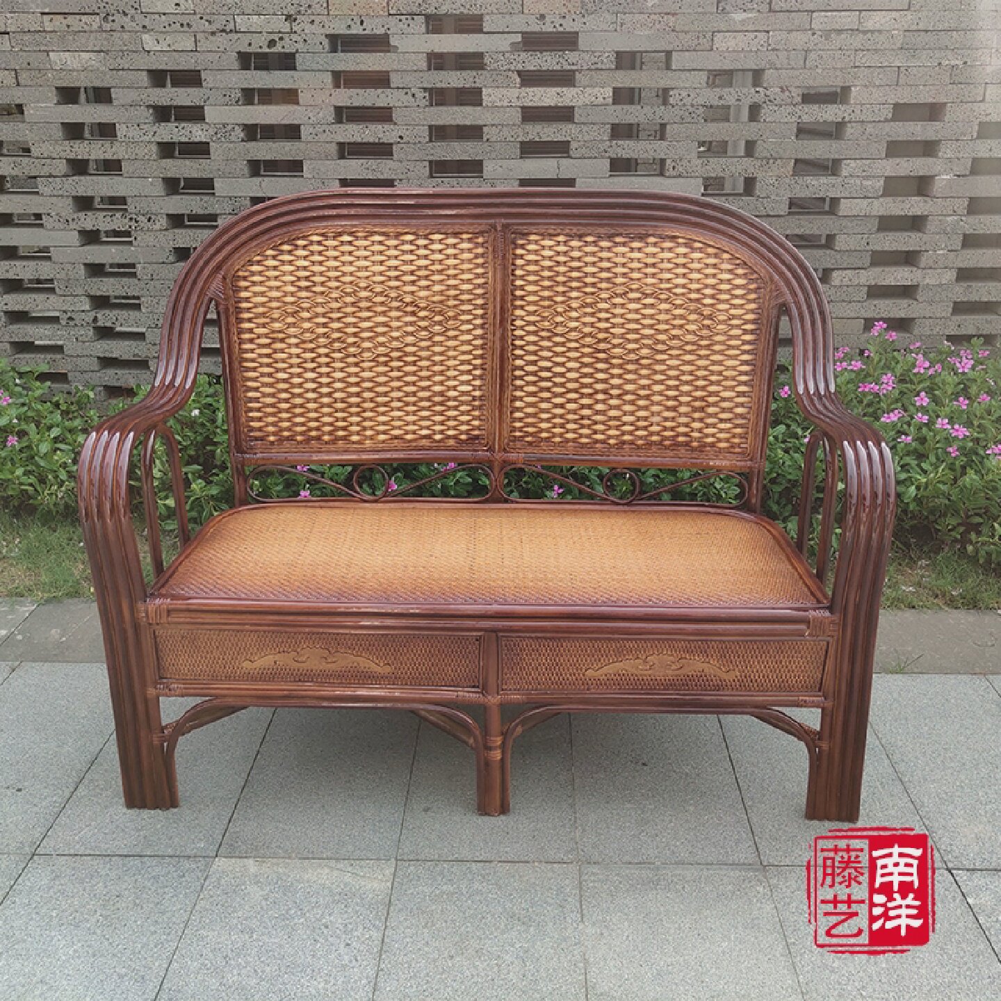 真藤编阳台藤椅沙发 桌椅组含三人双人贵妃椅 可移动田园风