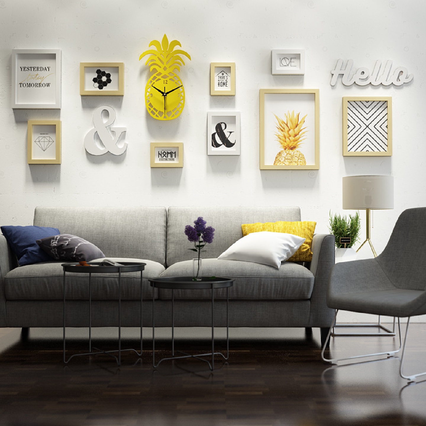 高分子6473客厅沙发照片墙装饰画组合异形相框钟表挂画框批发包邮