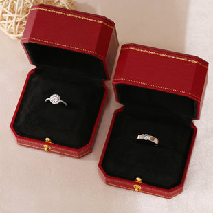 结婚戒指仿真一对婚礼现场用鸽子蛋婚戒对戒活口可调节求婚假