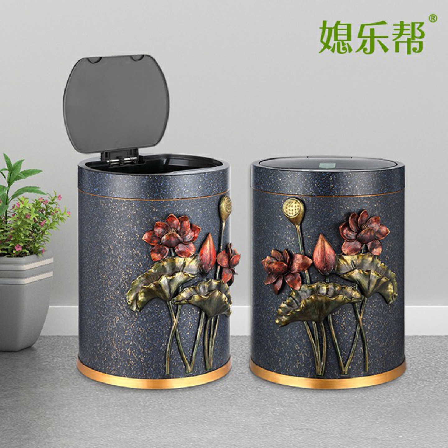 时尚智能垃圾桶静音感应垃圾桶厨房智能垃圾桶家用带盖