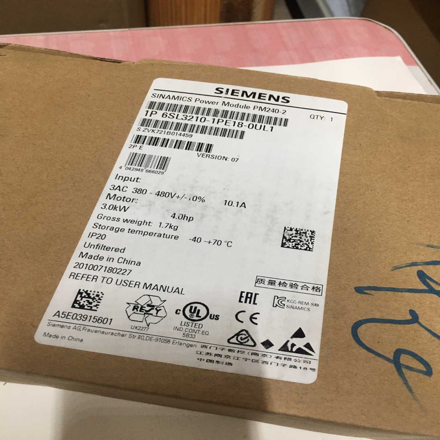 西门子变频器6SL3210-1PE18-0UL03.0--议价商品