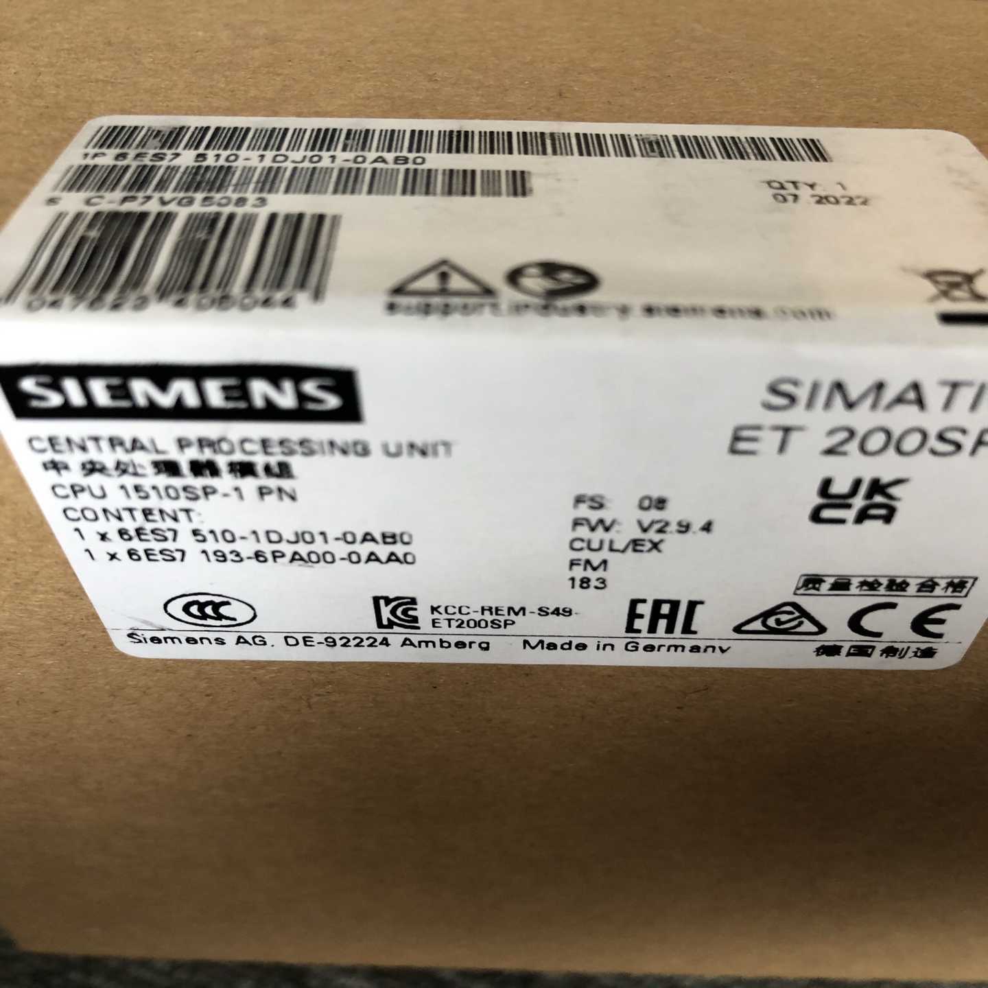 S7-1500分不型CPU模块6ES7510-1DJ0询价