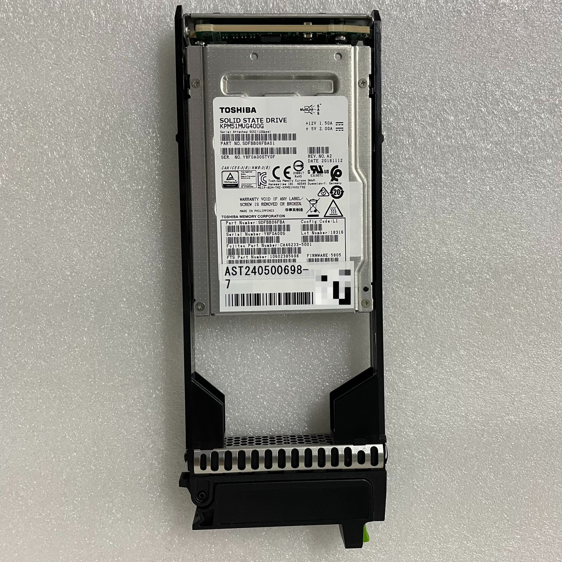 【请询价】全新成色 原装拆机 富士通CA08226-E731 400G