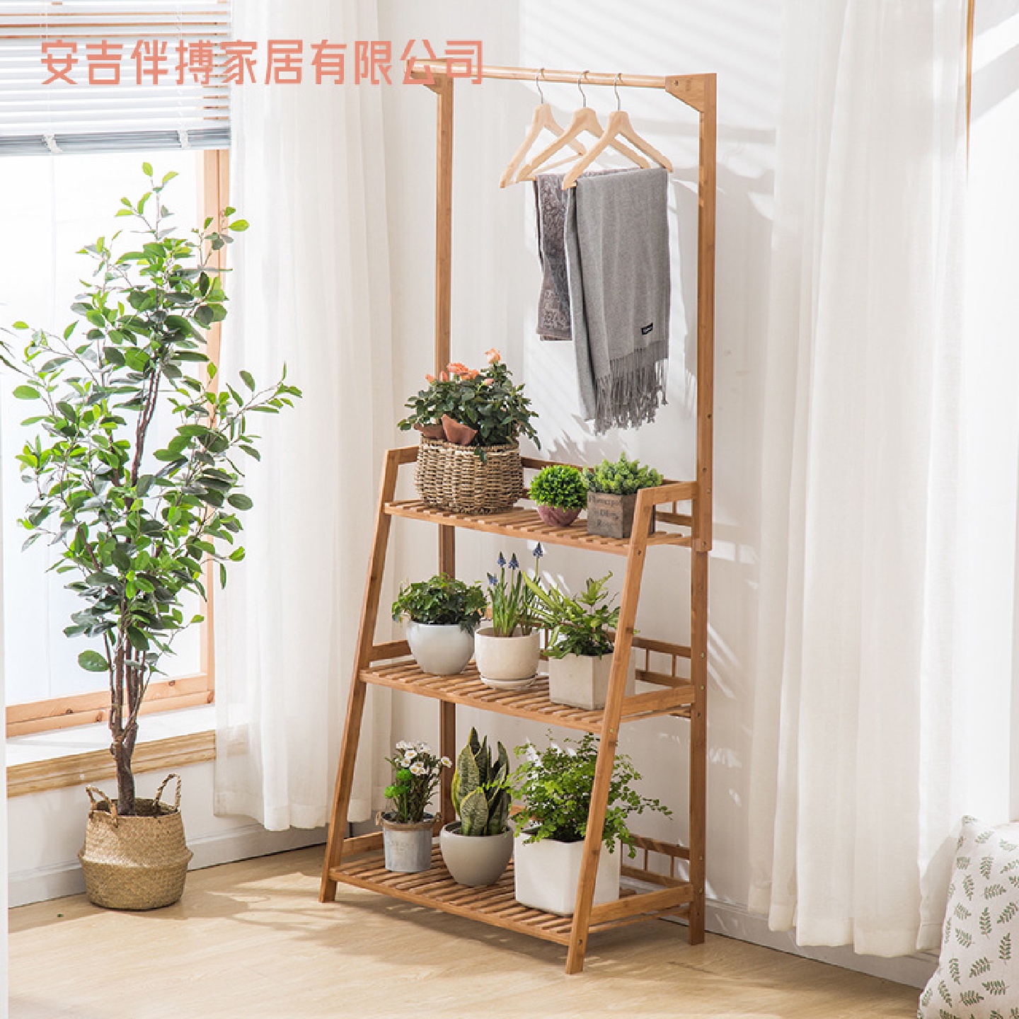 吊兰花架室内植物架花盆架可悬挂多层楠竹花架盆栽花架