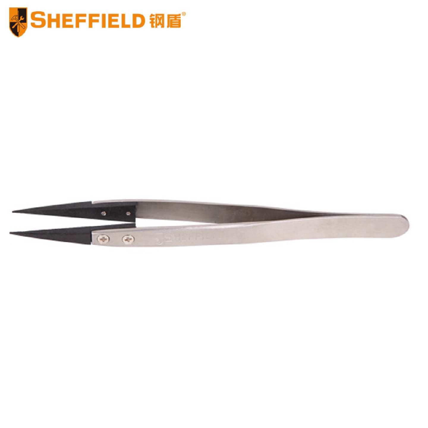 钢盾SHEFFIELDS170011碳纤维尖头镊子130mm防静电工具