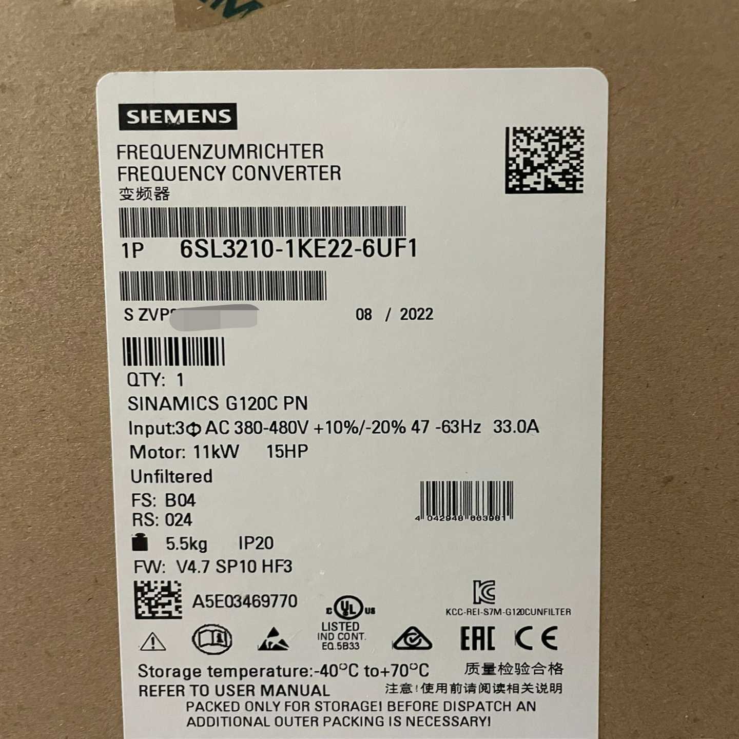 6SL3210-1KE22-6UF1现询价