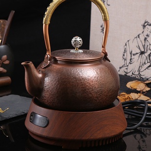 0WYV户外铜壶烧水壶电陶炉煮茶壶泡茶沏茶紫铜壶纯手工大容量家用