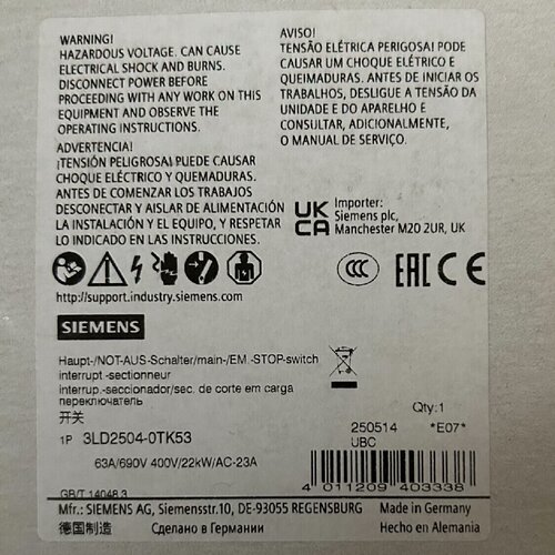 议价3LD2504-0TK53 全新原装正品 标价