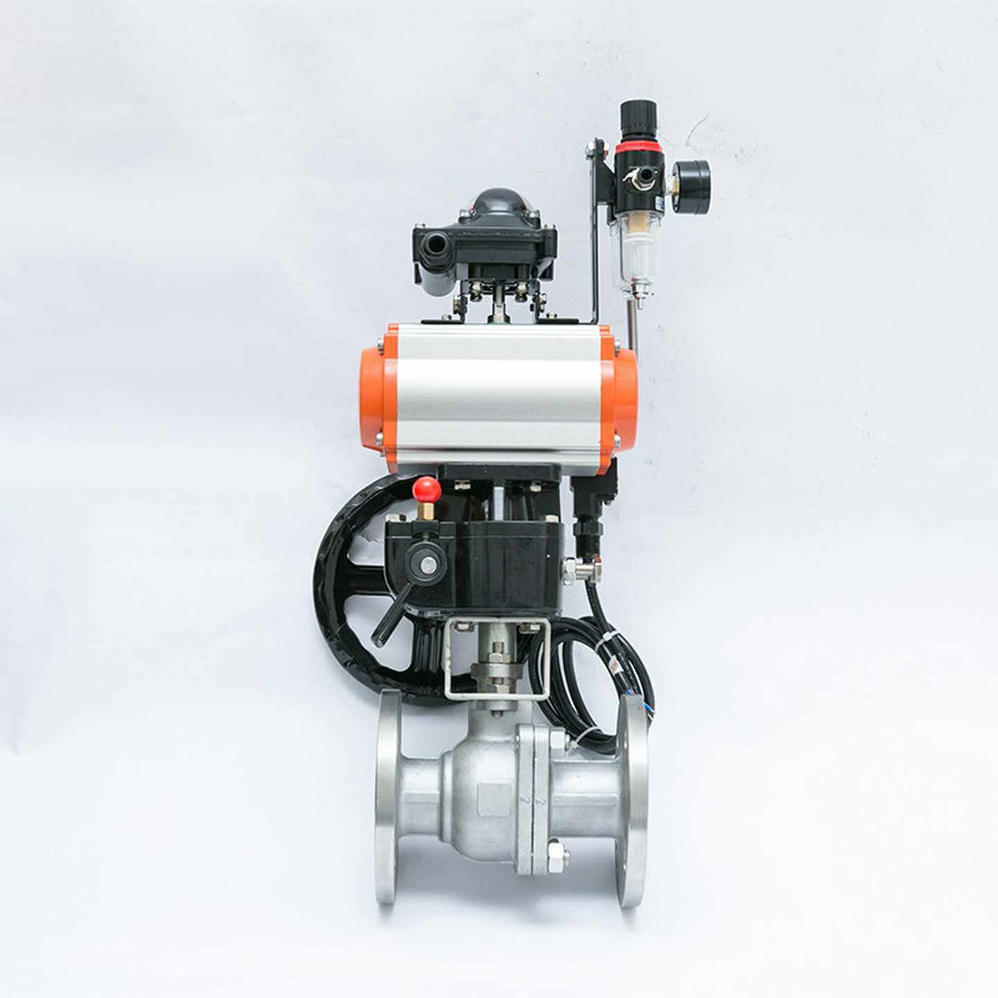 不锈钢气动法兰球阀带手动防爆气动阀气动球阀二通式不锈钢球阀