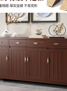 新中式门口家用木质鞋柜入户实一体阳台储物柜大容量门厅柜玄关柜