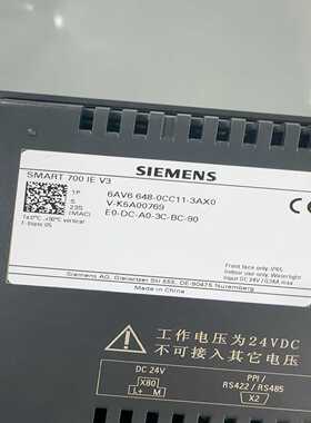 西门子触摸屏SMART700IEV3，型号6AV6--议价商品