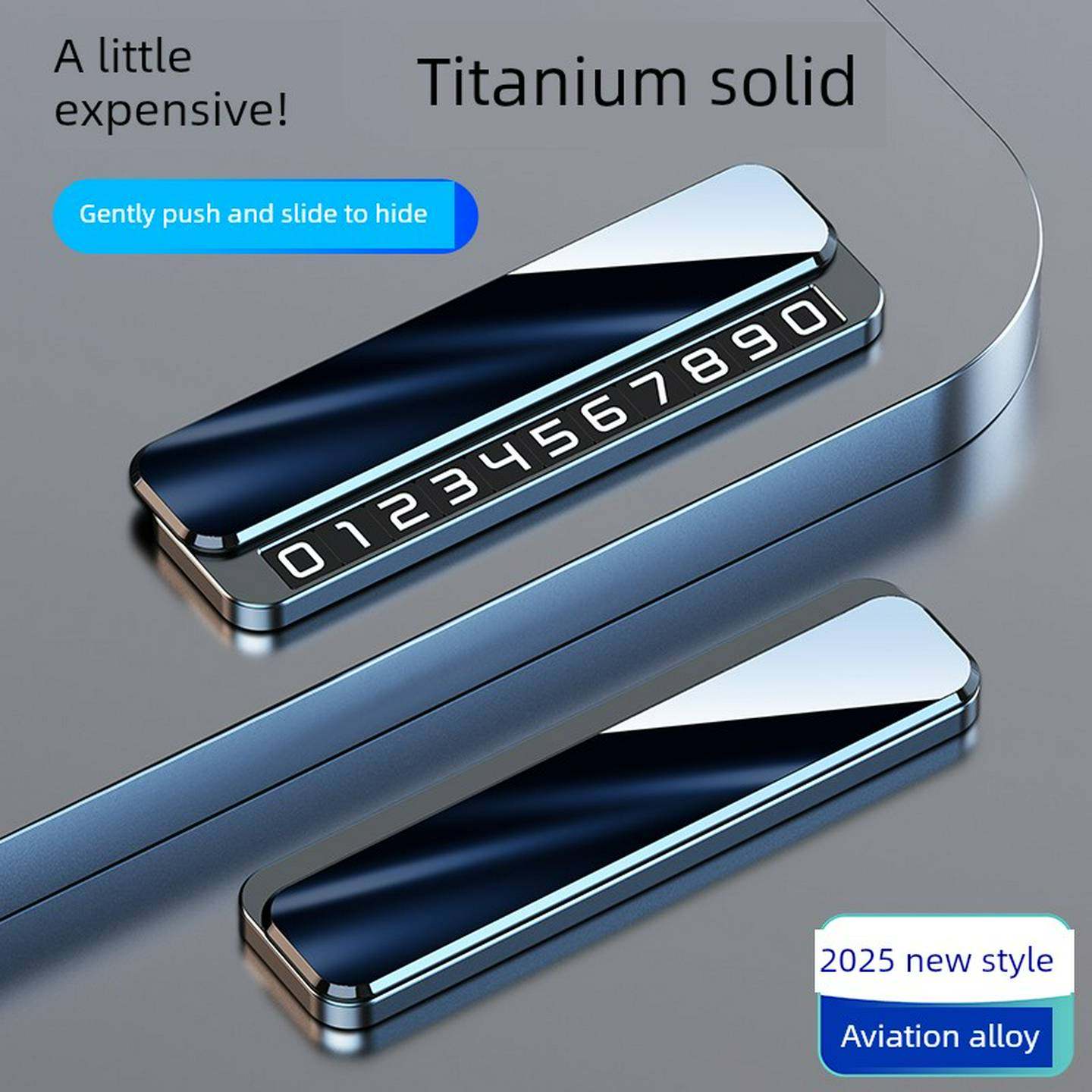 移动汽车电话号牌临时停车号牌汽车装饰电话移动车牌金属汽车内饰