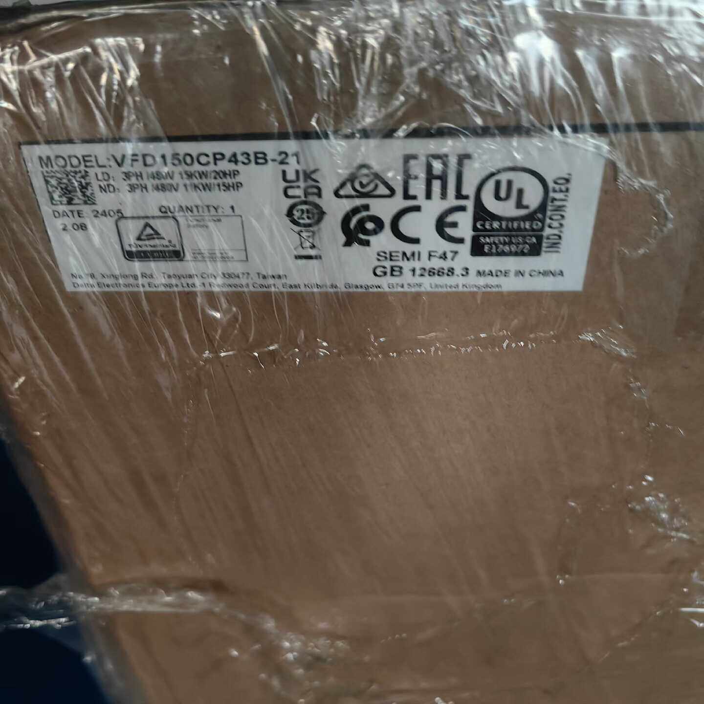 VFD150CP43B-21变频器，全新正品原装，一