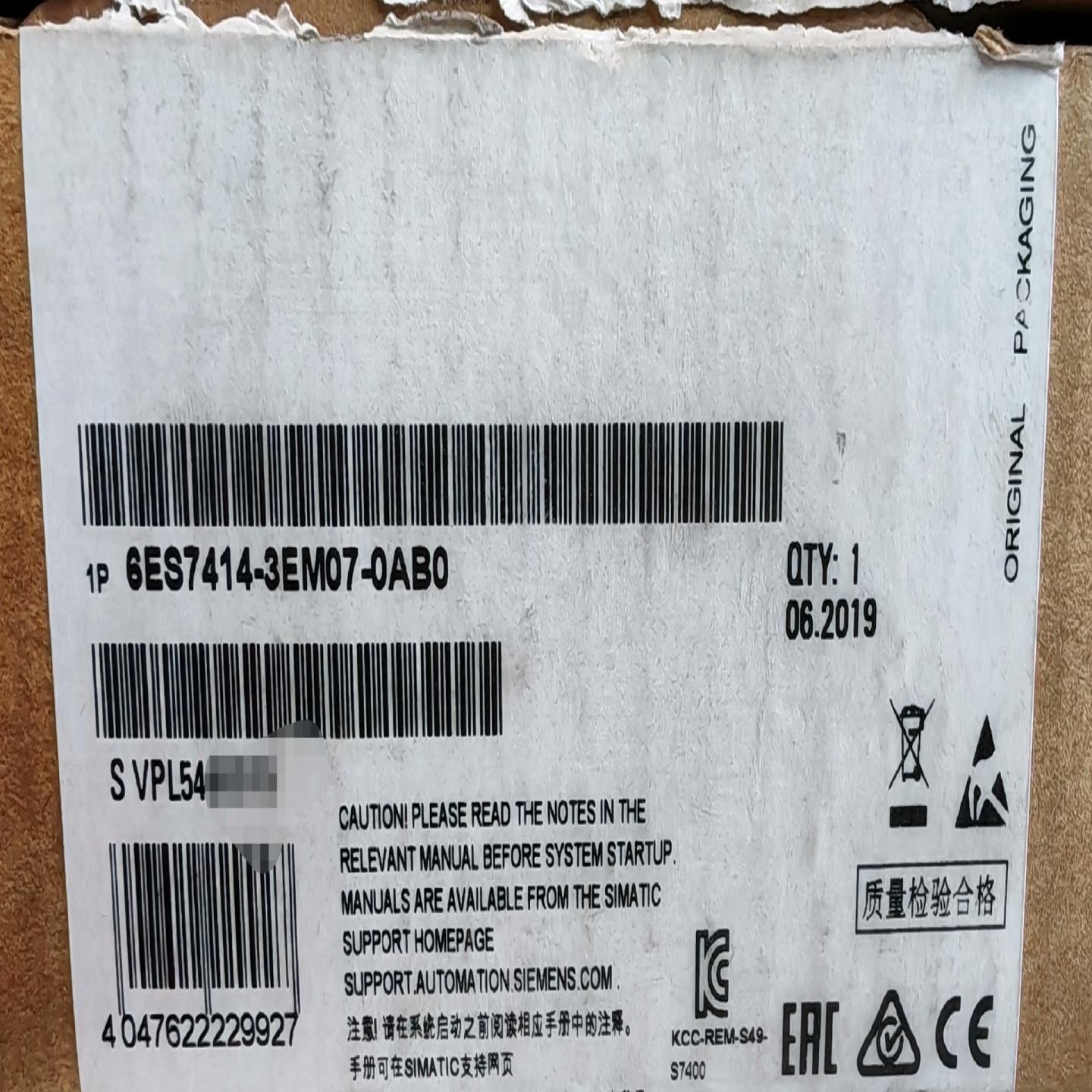 6ES7414-3EM07-0AB0仅开封，议价（佳毅工控）