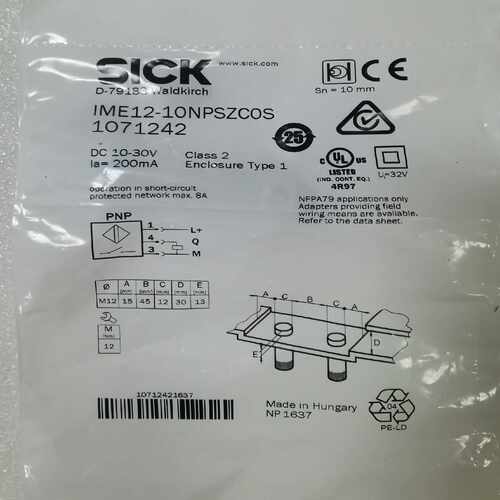 西克sick感应器，型号：IME12-10NPSZC0S（1询价