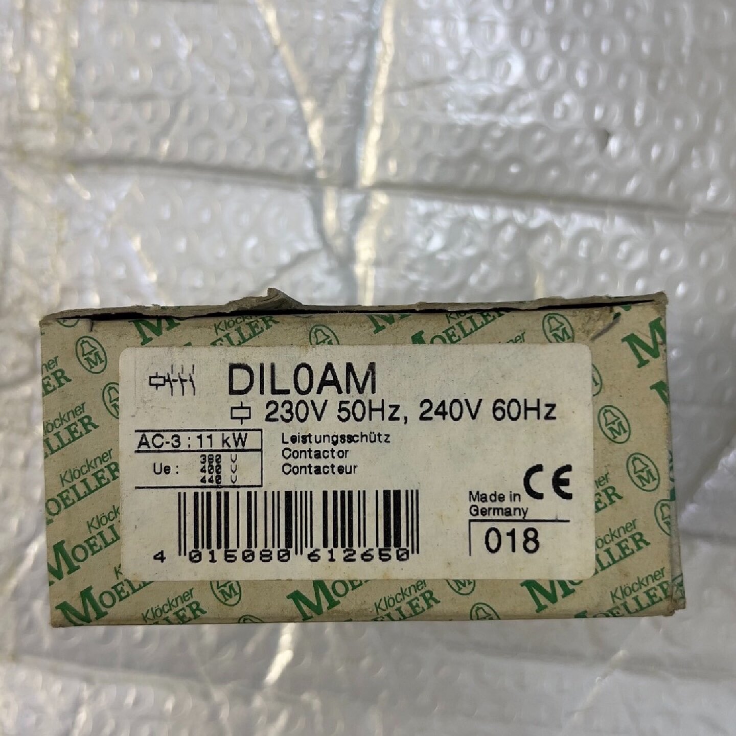 金钟穆勒接触器DIL00AM线圈电压DC230V全新带包