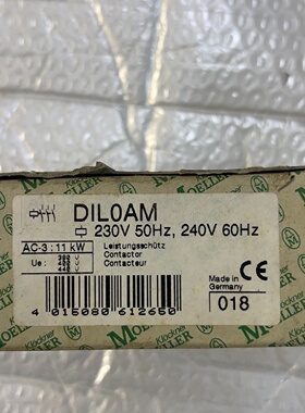 金钟穆勒接触器DIL00AM线圈电压DC230V全新带包