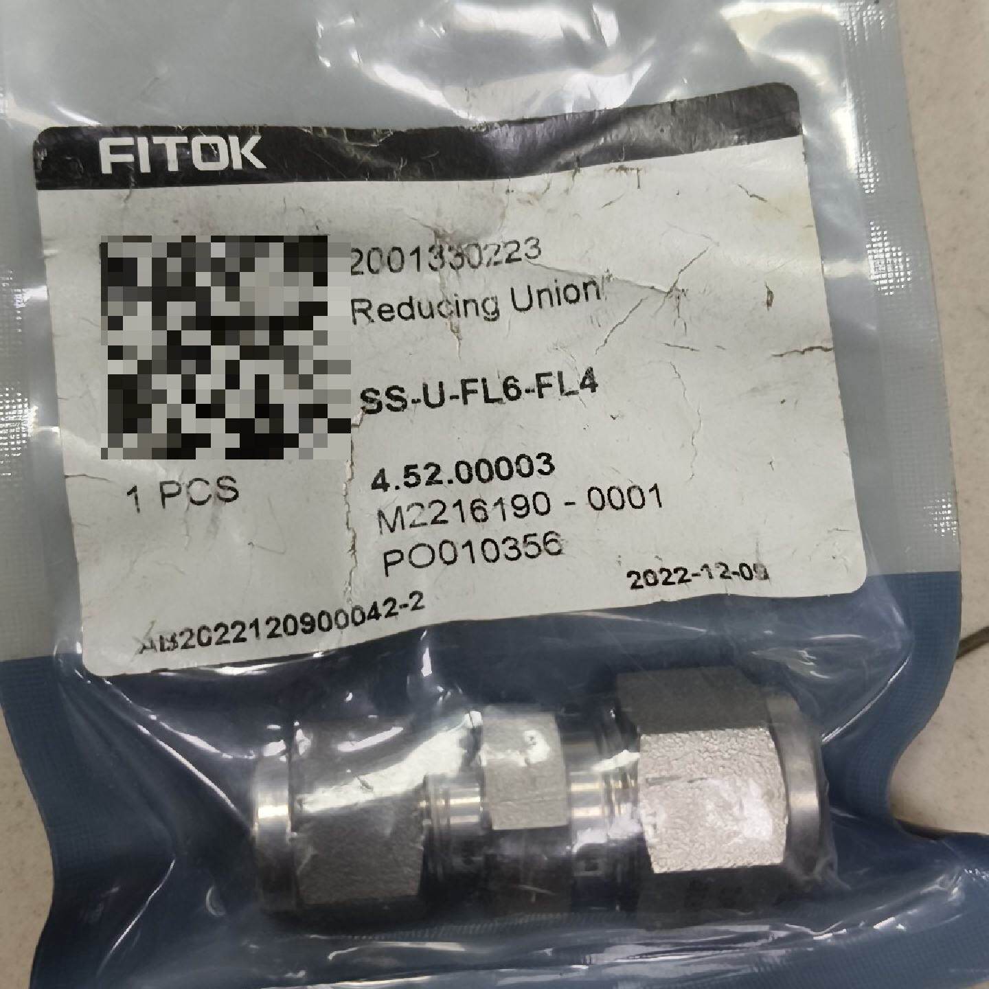 全新FITOK飞托克减压接头型号SSUFL6FL&mdash;议价