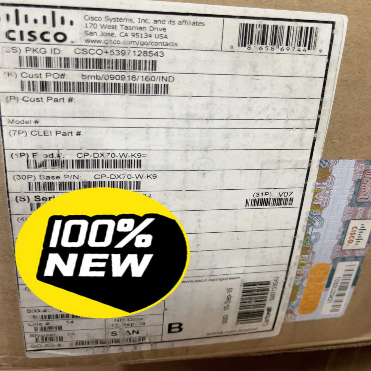 议价思科CPI-DX70-W-K9视频会议全新，箱子开封了的便现货/维修