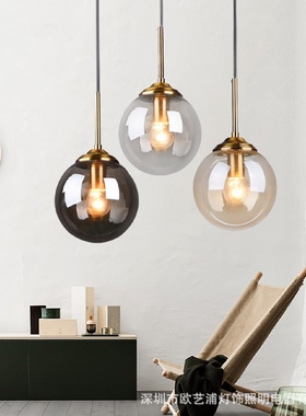 现代简约餐厅小吊灯北欧风格创意个性书房卧室床头吊灯极简吧台灯