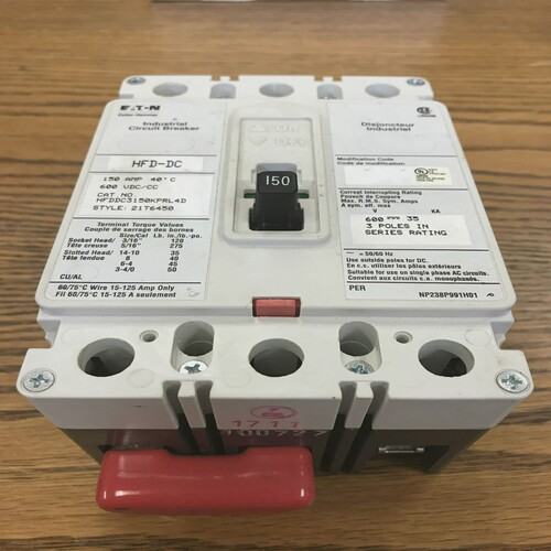 EatonHFD-DCCircuitBreakerHFDDC3150KPRL4D150A600VDC*Gu