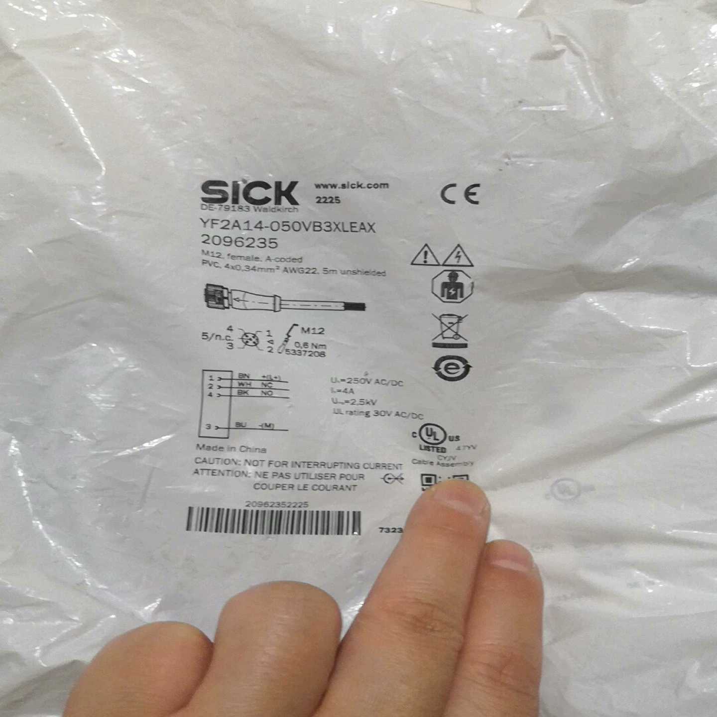 【议价】西克线缆YF2A14-050VB3XLEAX2096235适用