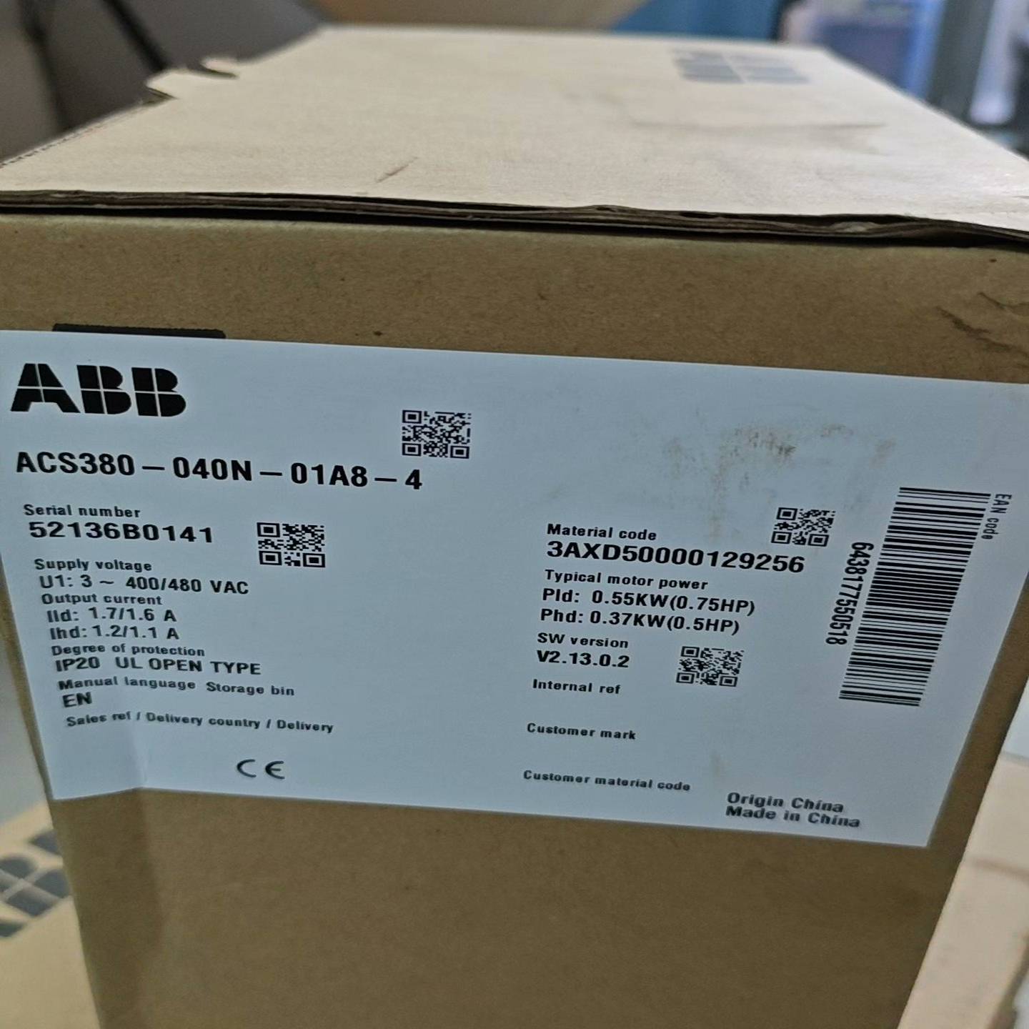 议价ABB变频器ACS380-040N-01A8-43AXD5