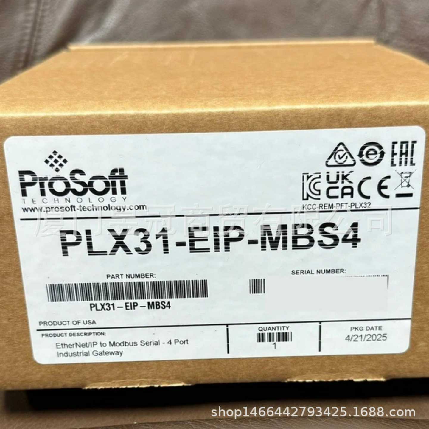 原装进口ProSoft转接口PLX31-EIP-MBS4I全新供应现货议价出售