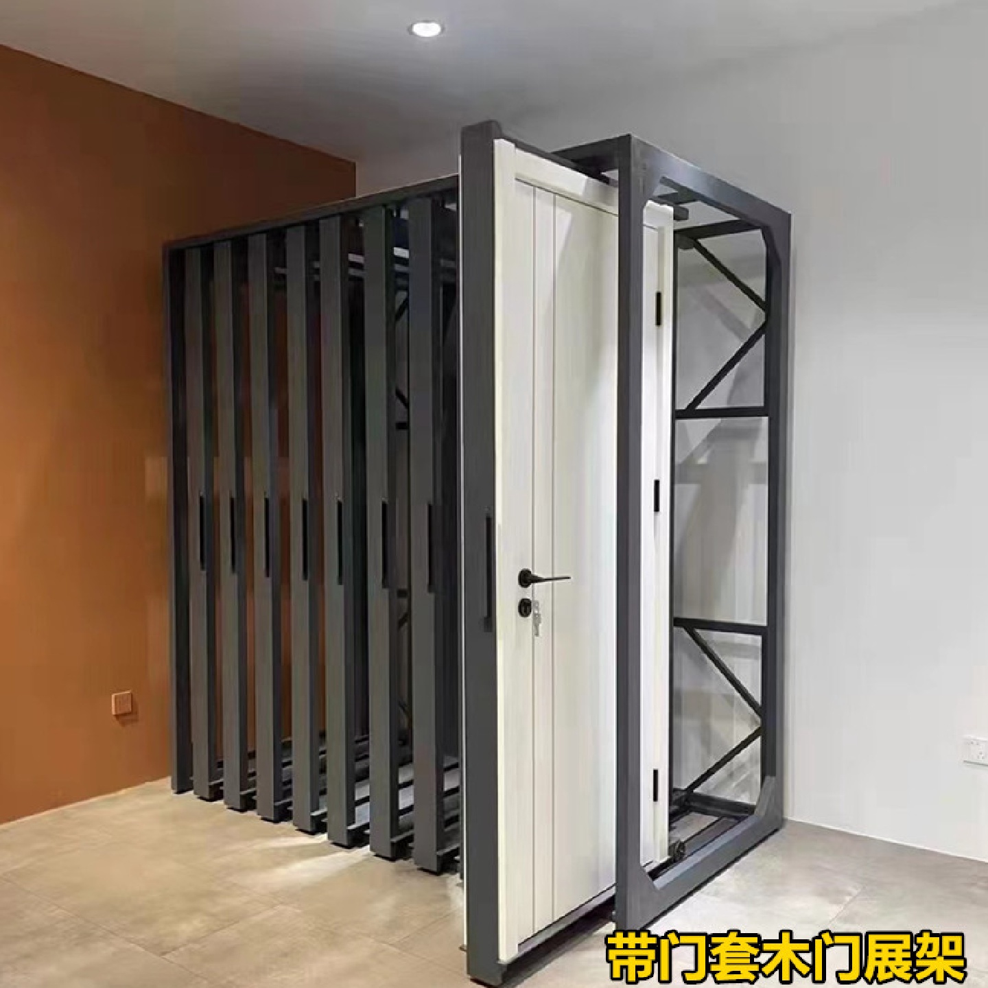 j8瓷砖艺术涂料木门展架地砖推拉展示架多功能展架落地抽拉式岩g3
