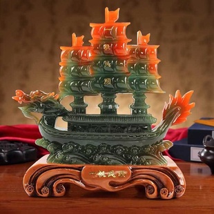 饰品摆设客厅电视酒柜帆船工艺饰品 一帆风顺船摆件办公室桌家居装