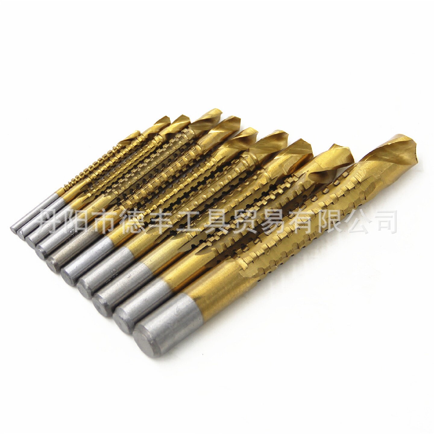 10pc镀钛锯钻高速钢木工锯齿钻头木板打孔拉槽钻头套装