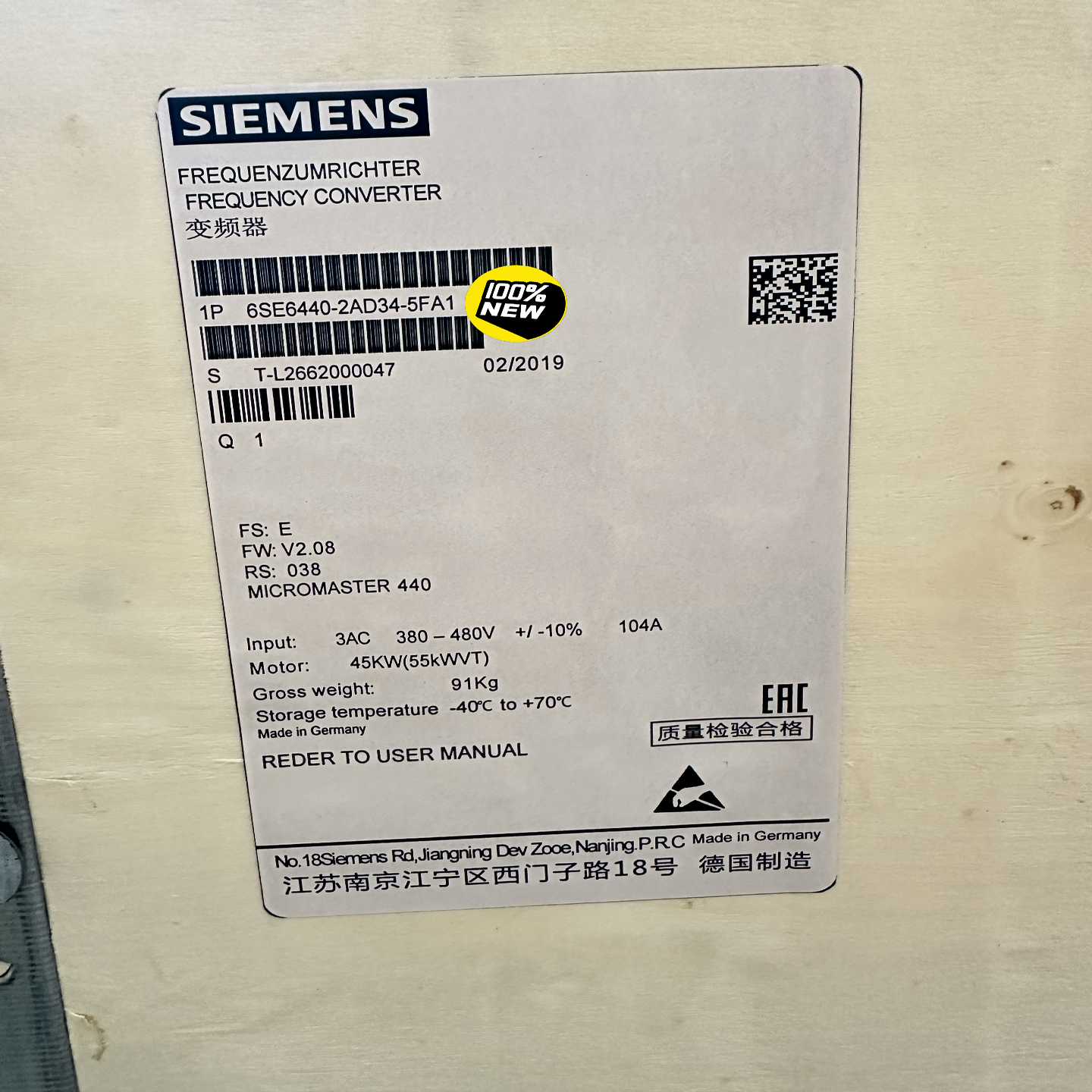 6SE6440-2AD34-5FA1MM440变频询价