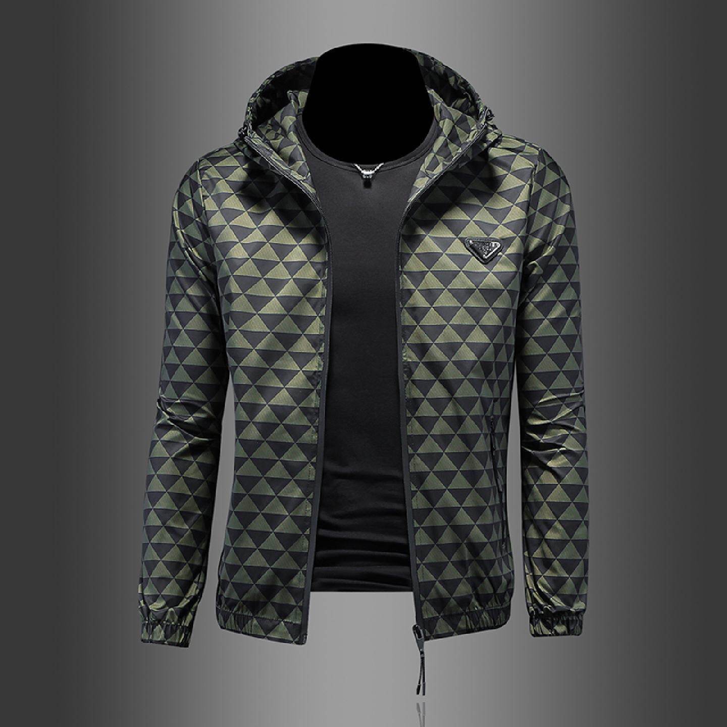 欧洲站潮牌夹克衫男士春秋季新款时尚帅气连帽外套男生上衣服潮男
