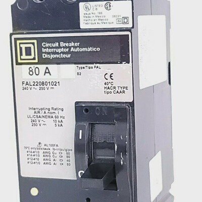 SQUARE D FAL220801021 CIRCUIT BREAKER 80A 240V250V