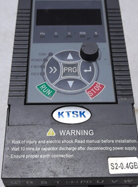 KTSK变频器S20R4GB0.4KW功率实物拍摄外观