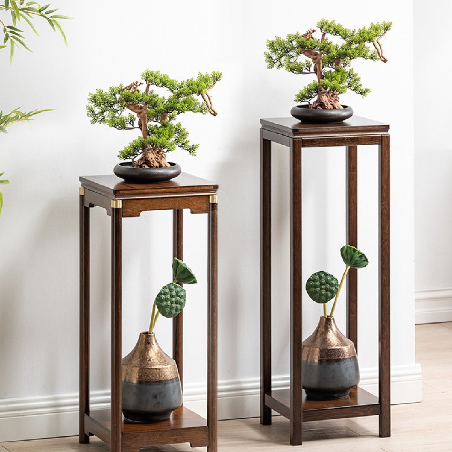 中式花架阳台花架置物架实木花架子花盆架客厅落地式花台架收纳