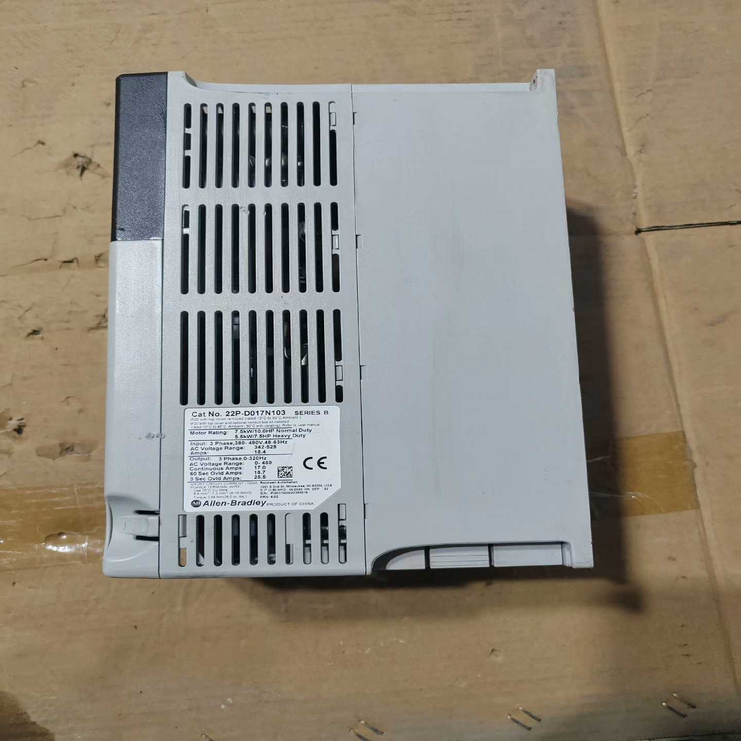 议价AB变频器5.5/7.5KW，22P-D017N103，原装