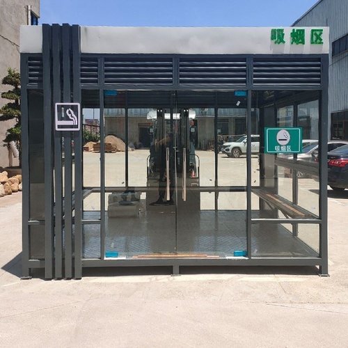 吸烟亭户外岗亭工厂景区休息抽烟室定制公司门卫保安厅公共吸烟室