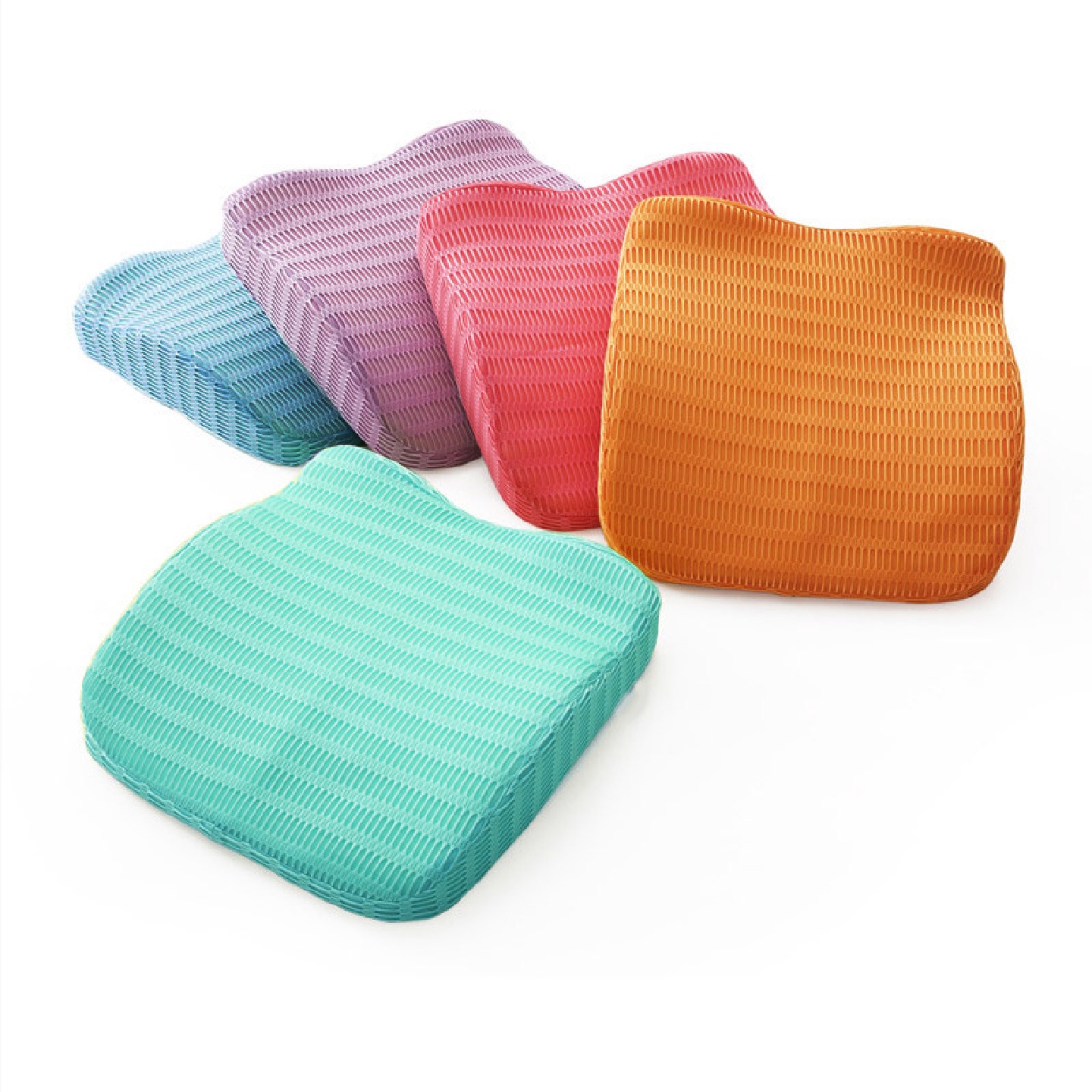 梵妮丝新款透气腰靠糖果色网眼布腰垫办公室汽车太空记忆护椎腰