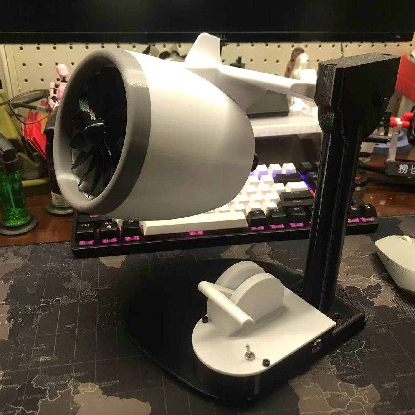 12v可动模型3d打印飞机电动3d打印飞机模型仿真引擎儿童玩具
