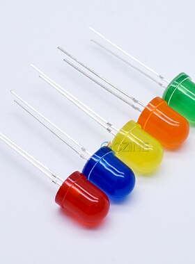 f8灯珠8mm红发红灯蓝绿黄橙灯红光指示灯直插式led灯珠发光二极管