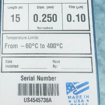 议价122-1111安捷伦气相色谱柱 DB-1HT色谱柱 15m0.25mm 0.10μm